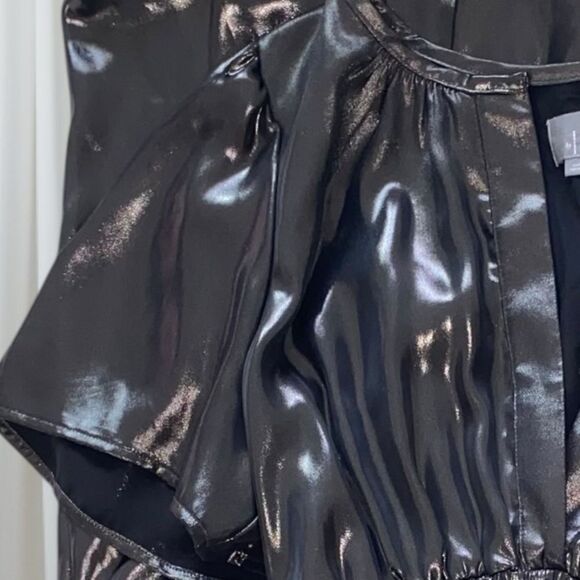 ANTHROPOLOGY Dress Somerset Maxi Shine Edition Metallic Black Size S - Picture 10 of 14